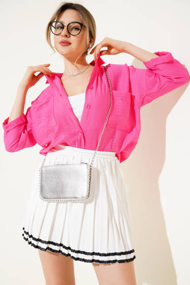 Fakir Kol Salaş Gömlek Fuşya - Kadın Giyim Modelleri