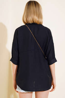 Fakir Kol Salaş Gömlek Siyah - Yılın Fırsatı