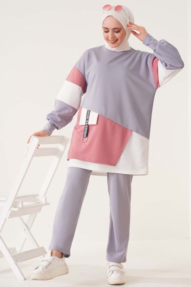 Fashion Etiketli Gri İkili Takım - ÇOK SATANLAR