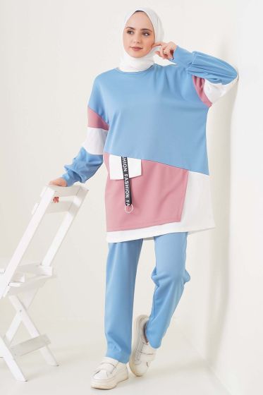 Fashion Etiketli İndigo İkili Takım - ÇOK SATANLAR