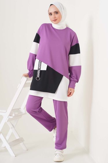 Fashion Etiketli Lila İkili Takım - ÇOK SATANLAR