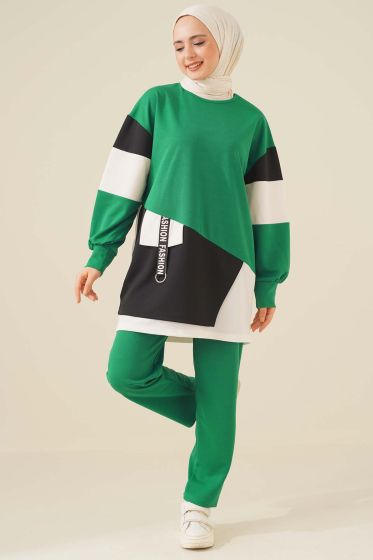 Fashion Etiketli Yeşil İkili Takım - İKİLİ TAKIM