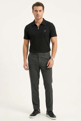 Feel Good Armalı Fermuarlı Erkek T-shirt Siyah - Erkek T-shirt