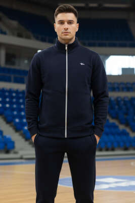 Fermuar Cepli Basic Erkek Eşofman Takımı Lacivert - ERKEK İKİLİ TAKIM