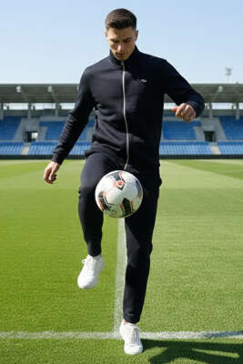 Fermuar Cepli Basic Erkek Eşofman Takımı Siyah - DYNAMO