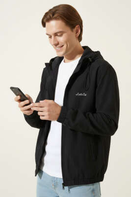 Fermuar Cepli Erkek Mevsimlik Mont Siyah - LTC MOPE