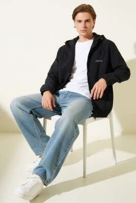 Fermuar Cepli Erkek Mevsimlik Mont Siyah - Erkek Mont