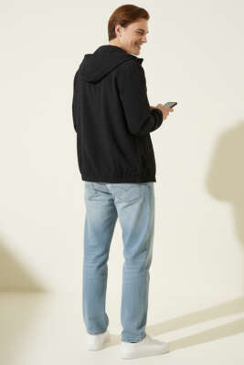 Fermuar Cepli Erkek Mevsimlik Mont Siyah - Erkek Mont