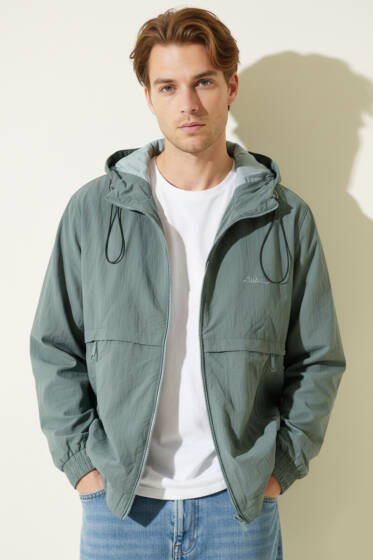 Fermuar Cepli Erkek Mevsimlik Mont Su Yeşili - Erkek Mont