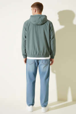 Fermuar Cepli Erkek Mevsimlik Mont Su Yeşili - Erkek Mont