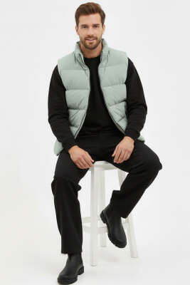 Fermuar Cepli Erkek Şişme Yelek Nefti - Erkek Yelek