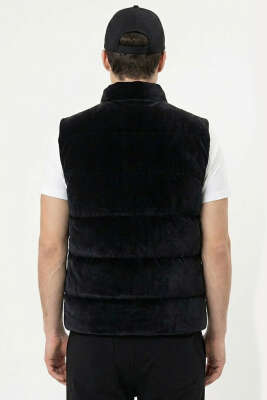 Fermuar Cepli Erkek Şişme Yelek Siyah - Erkek Yelek