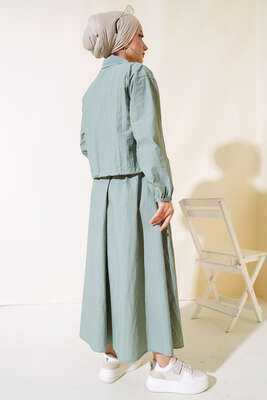 Fermuar Etekli Takım Çağla Yeşili - İKİLİ TAKIM