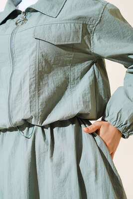 Fermuar Etekli Takım Çağla Yeşili - İKİLİ TAKIM