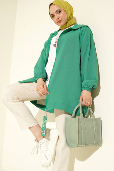 Fermuarlı Ayrobin Hırka Benetton - Hırka