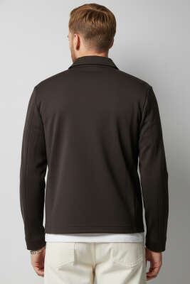 Fermuarlı Basic Erkek Ceket Acı Kahve - Erkek Ceket