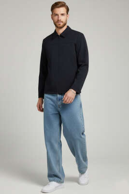 Fermuarlı Basic Erkek Ceket Lacivert - Erkek Ceket