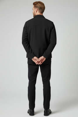 Fermuarlı Basic Erkek Ceket Siyah - Erkek Ceket