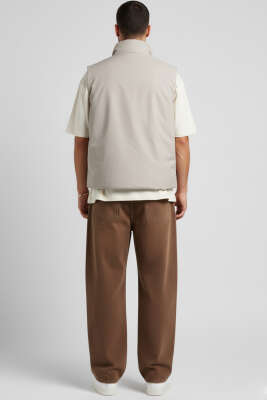 Fermuarlı Basic Erkek Yelek Gri - Erkek Yelek