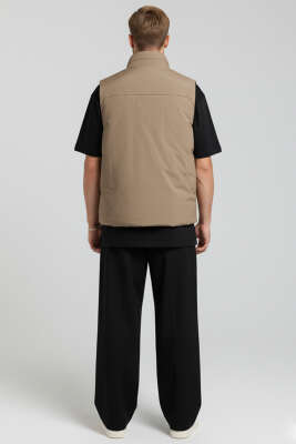 Fermuarlı Basic Erkek Yelek Kahve - Erkek Yelek