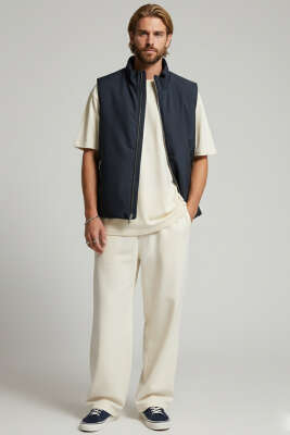 Fermuarlı Basic Erkek Yelek Lacivert - Erkek Yelek