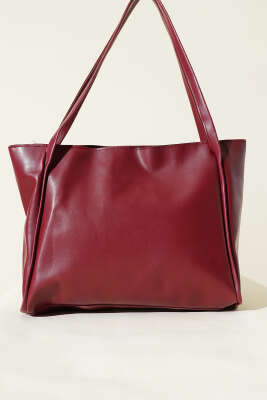 Fermuarlı Basic Kol Çanta Bordo - Kol Çantası