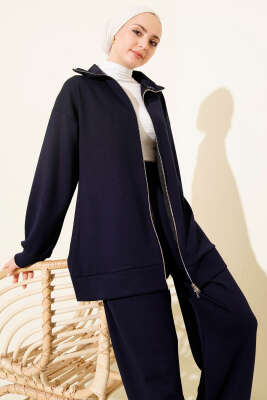 Fermuarlı Basic Loyşa İkili Takım Lacivert - İkili Takım