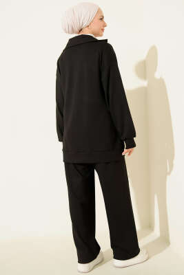 Fermuarlı Basic Loyşa İkili Takım Siyah - İkili Takım