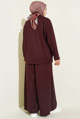 Fermuarlı Cepli Salaş İkili Takım Kahve - İkili Takım