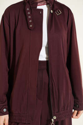 Fermuarlı Cepli Salaş İkili Takım Kahve - İkili Takım