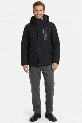 Fermuarlı Çıtçıtlı Erkek Mont Siyah - Erkek Mont