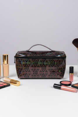 Fermuarlı Desenli Makyaj Çantası Asorti 10 - NEW WELL