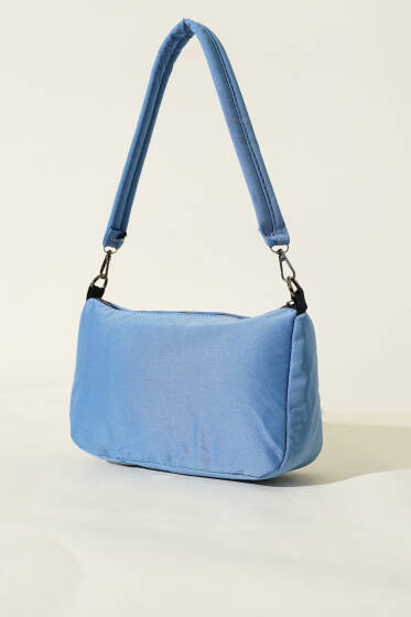 Fermuarlı Dikdörtgen Çanta Bebe Mavi - Kol Çantası