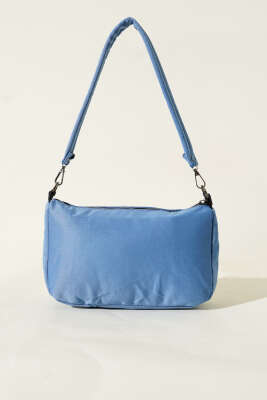 Fermuarlı Dikdörtgen Çanta Bebe Mavi - Kol Çantası