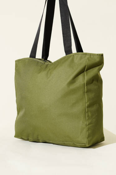 Fermuarlı Düz Kol Çanta Haki - Kol Çantası