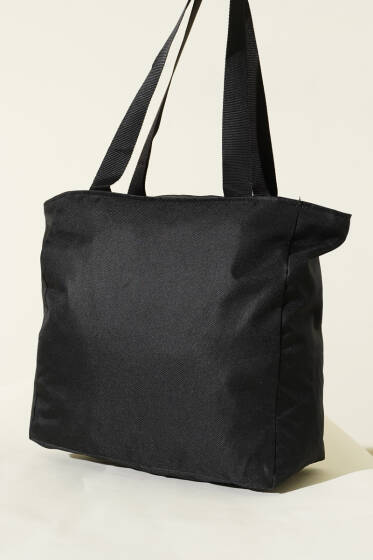 Fermuarlı Düz Kol Çanta Siyah - Kol Çantası