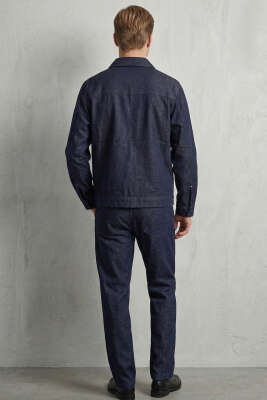 Fermuarlı Gabardin Ceket Lacivert - Erkek Ceket
