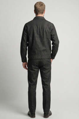 Fermuarlı Gabardin Ceket Siyah - Erkek Ceket