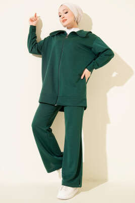 Fermuarlı İki İplik İkili Takım Yeşil - TEGOE