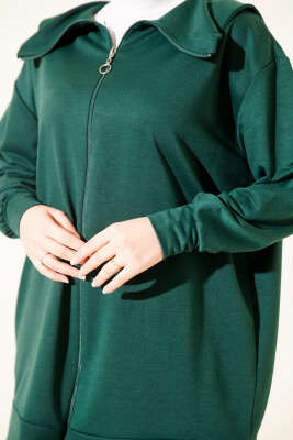 Fermuarlı İki İplik İkili Takım Yeşil - İkili Takım