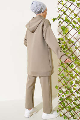 Fermuarlı Kapüşonlu Scuba İkili Takım Çağla Yeşili - İkili Takım