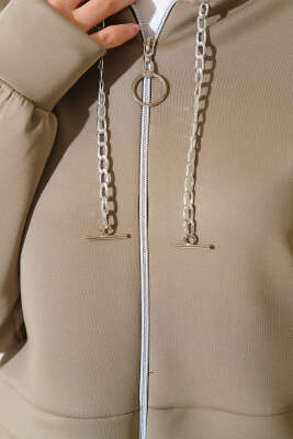 Fermuarlı Kapüşonlu Scuba İkili Takım Çağla Yeşili - İkili Takım