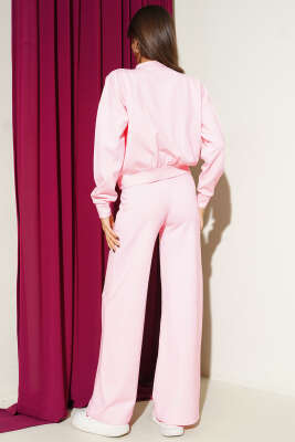 Fermuarlı Kısa Hırkalı İkili Takım Pembe - Kadın Giyim Modelleri