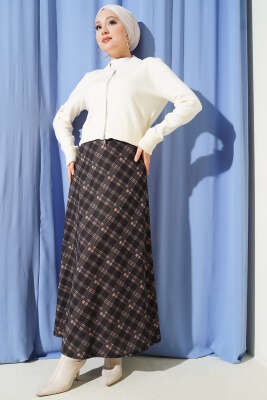 Fermuarlı Kısa Triko Hırka Kemik - Hırka