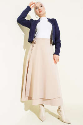 Fermuarlı Kısa Triko Hırka Lacivert - Hırka