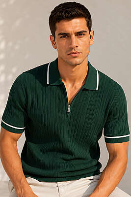 Fermuarlı Merserize T-shirt Nefti - WİPEOUT