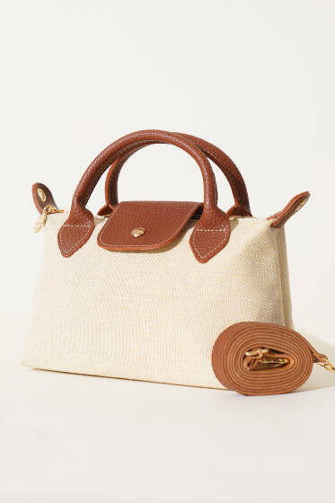 Fermuarlı Mıknatıs Detaylı Hasır Çanta Taba - Kol Çantası