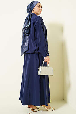 Fermuarlı Modal Etekli İkili Takım Lacivert - İkili Takım