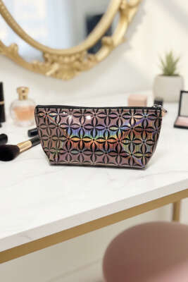 Fermuarlı Parlak Makyaj Çantası Asorti 10 