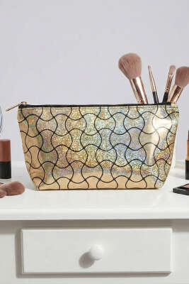 Fermuarlı Parlak Makyaj Çantası Asorti 20 